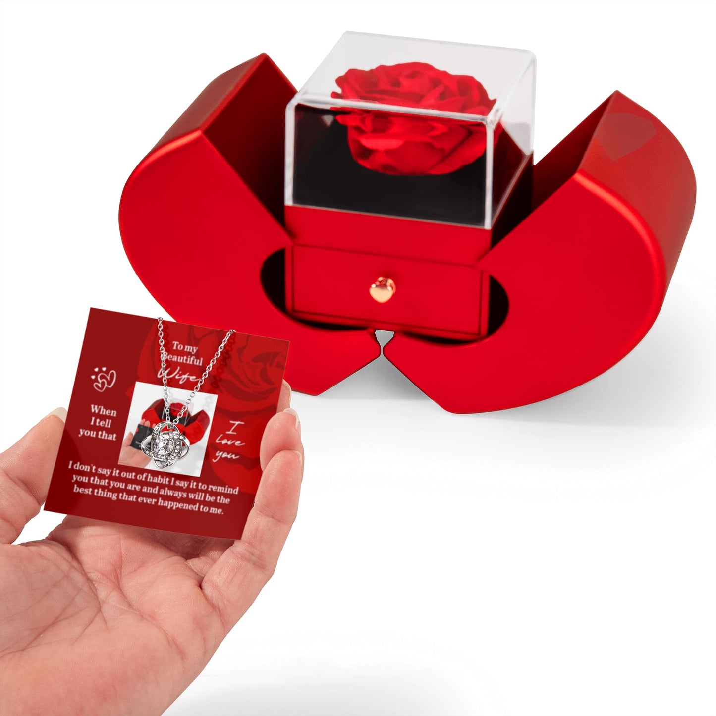 Love Knot Necklace with Red box